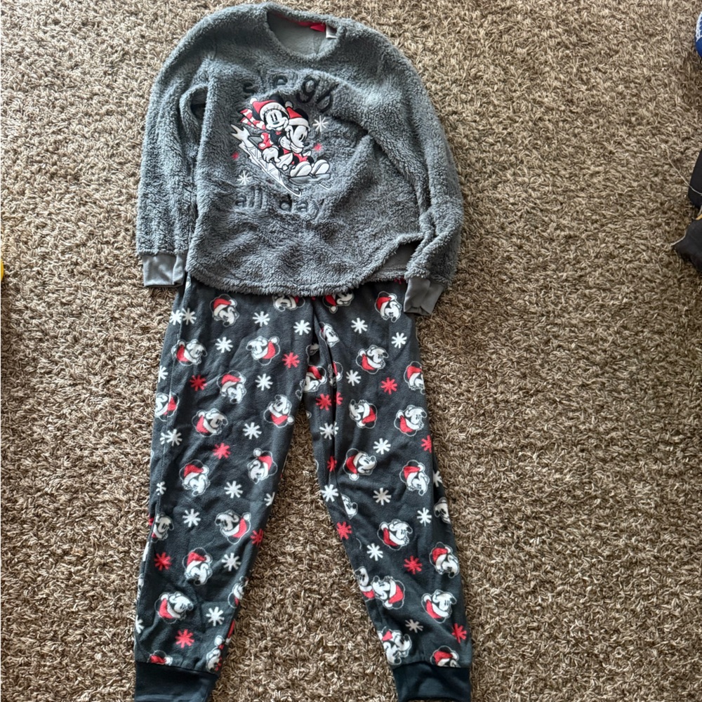 Disney Gray and Red Mickey Mouse Pajama Set
